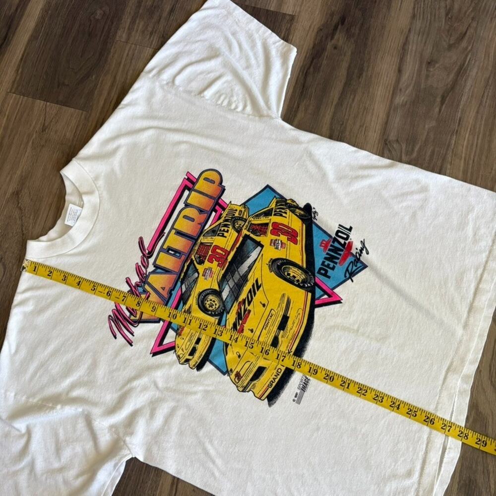Vintage Michael Waltrip Pennzoil Racing T-Shirt Men's Size XL NASCAR USA White - Picture 4 of 9